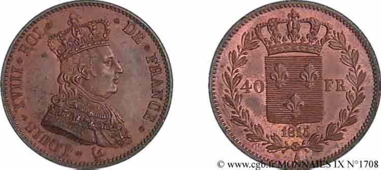 N° v09_1708 Essai de 40 francs de Tiolier - 1815